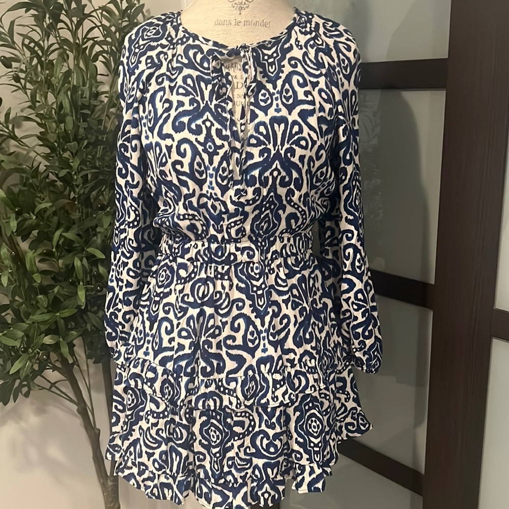 NWT Zara Blue Izkat Print Dress